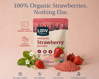 Organic Strawberry Powder - Whole-Fruit Fibre, Polyphenols & Naturally Sweet Nourishment