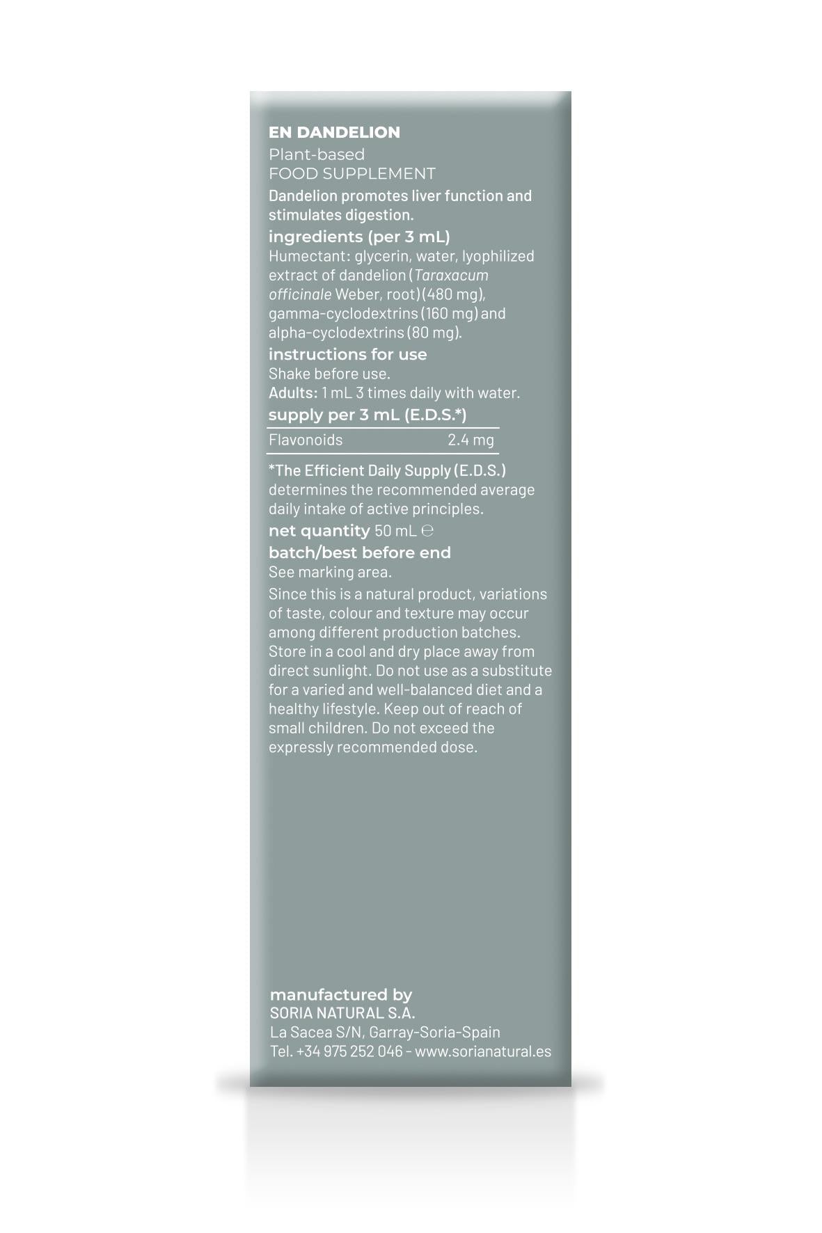 Dandelion Extract - Diuretic, depurative and digestive properties