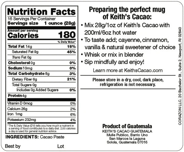 Keith’s Cacao, The Original Ceremonial Grade Cacao - Farmatuur
